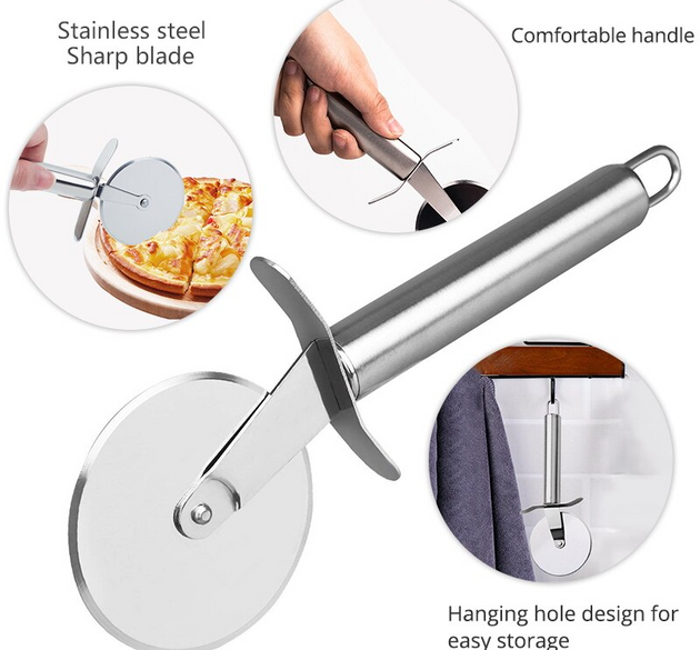 Stainless Steel Pizza Cutter for Home and Restaurants
