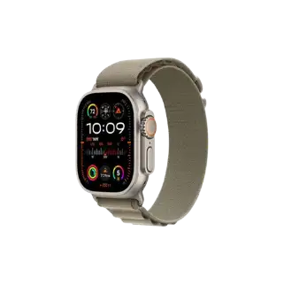 Smartwatch with a beige band on a white background
