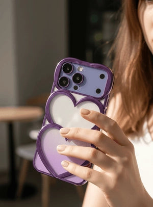 Luxury Double Heart Glitter iPhone Case