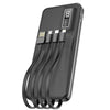 Aspor A300 Power Bank Original 10,000 mAh Li-Polymer Battery 4-In-1 Power Bank Black