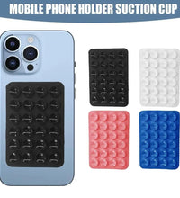 Phone holder with various suction cup designs on a white background