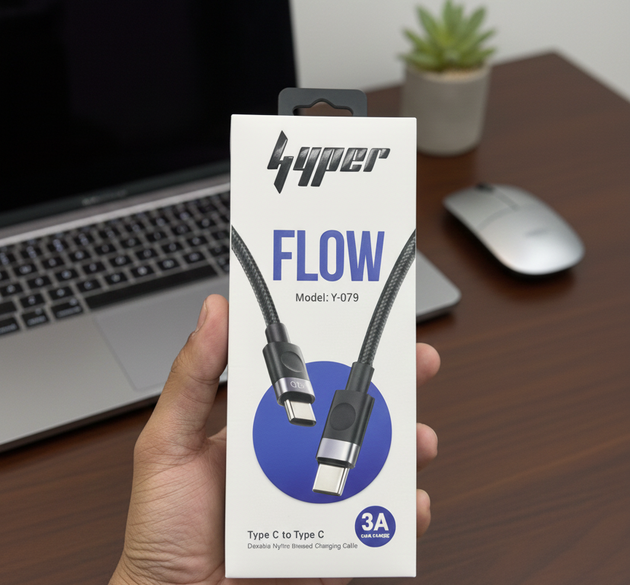Hyper FLOW Type-C to Type-C Fast Charging Cable Nylon Braided