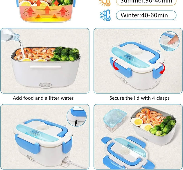 Waterproof Portable Electric Heating Lunch Box (Random Color)