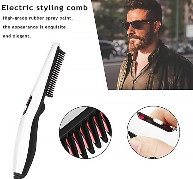 Rechargeable Hair Curler Beard Shawl Comb Multi functional Hair Straightener Comb