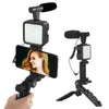 AY-49 Vlogger Kit | Microphone, LED Fill Light, Mini Tripod & Mobile Holder