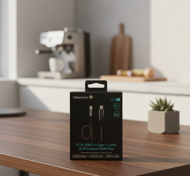 Sabawoon S116 USB-C to USB-C Braided Charging Cable