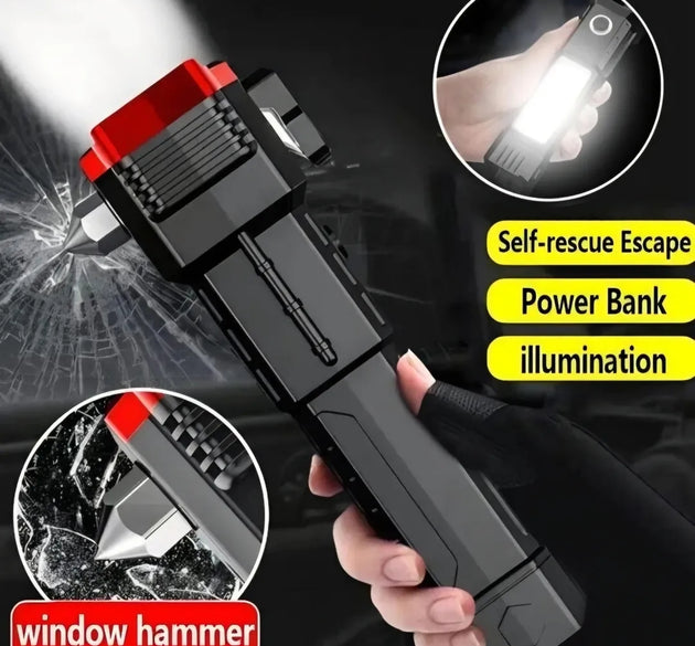 High-power Led Torch Light Rechargeable Flashlight & Multifunctional Tactical Hammer