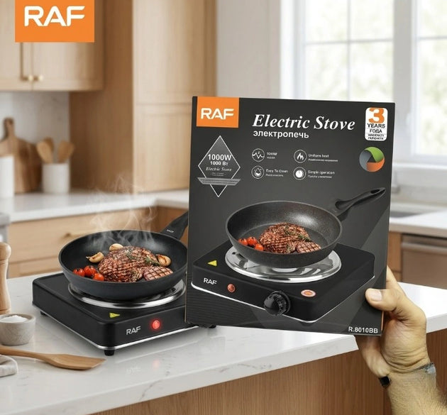 RAF 1000W Single Electric Stove – Portable Hot Plate Countertop Cooker