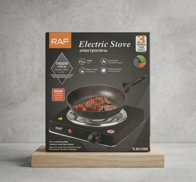 RAF 1000W Single Electric Stove – Portable Hot Plate Countertop Cooker