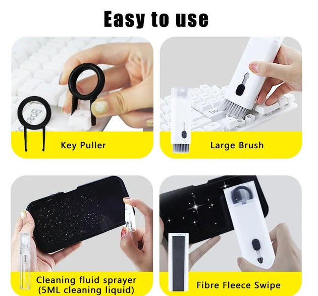 7-in-1 Computer Keyboard Cleaner Brush Kit Multi-Function Earphone Cleaning Pen