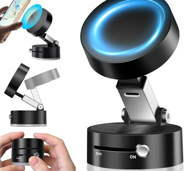 Vacuum Magnetic Suction Cup Folding Swivel Stand – Double-Sided Universal Mobile Phone Holder